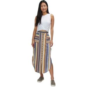 Kavu Striped Button-Down Cotton Skirt Mid-length | Women’s size small